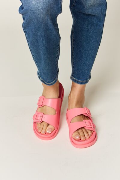 Buckle Up Double Strap Sandals