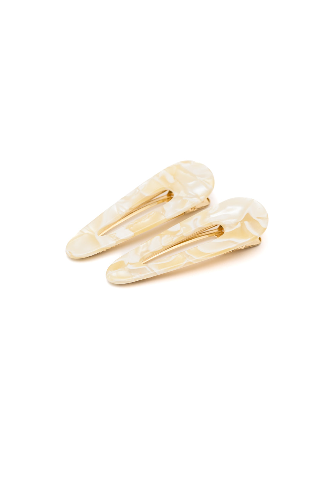 2 Pack Teardrop Hair Clip in Gold Shell **FINAL SALE**