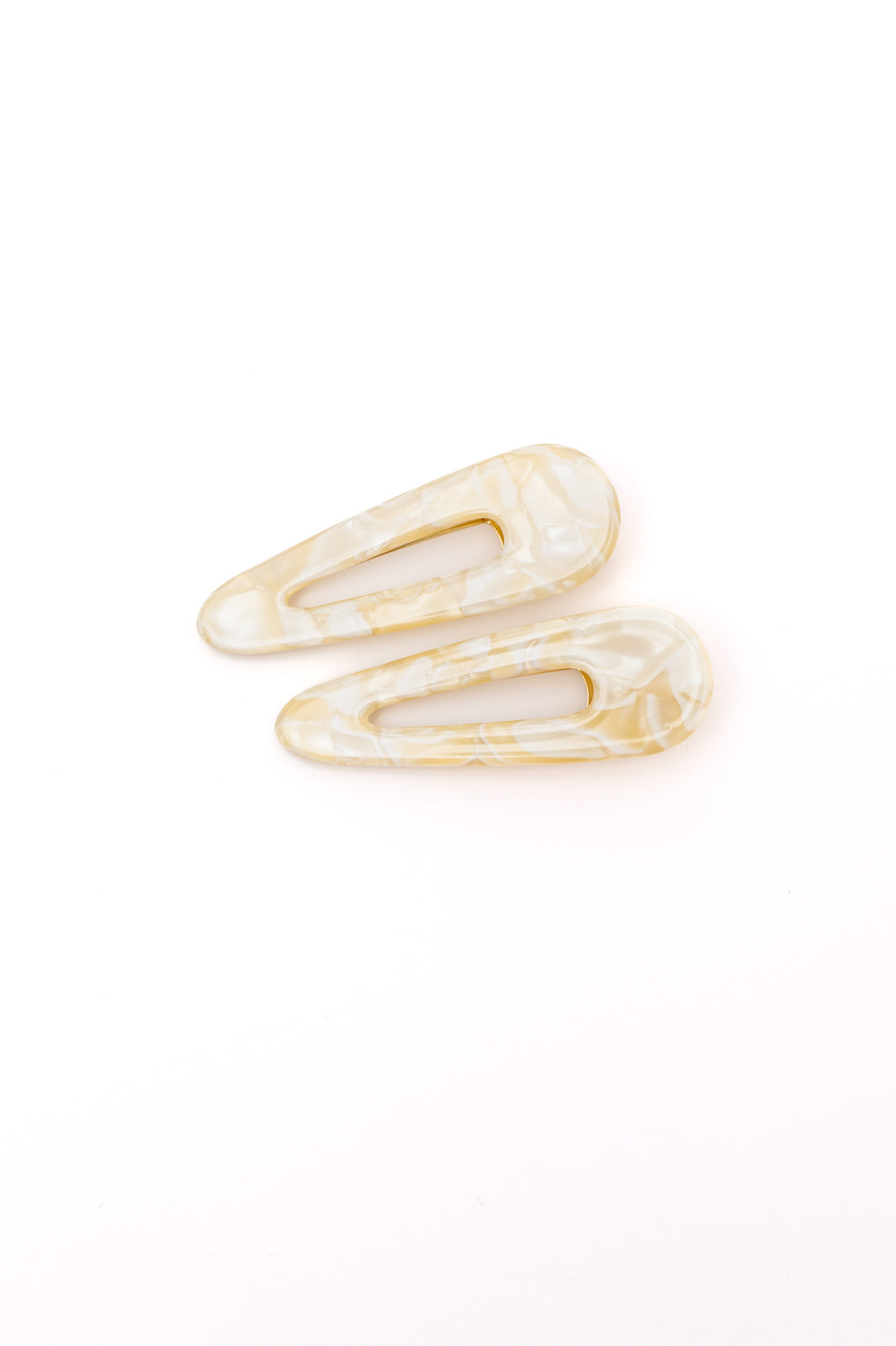 2 Pack Teardrop Hair Clip in Gold Shell **FINAL SALE**