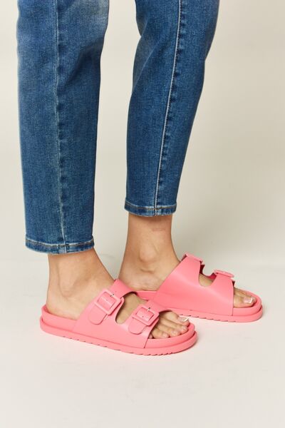 Buckle Up Double Strap Sandals