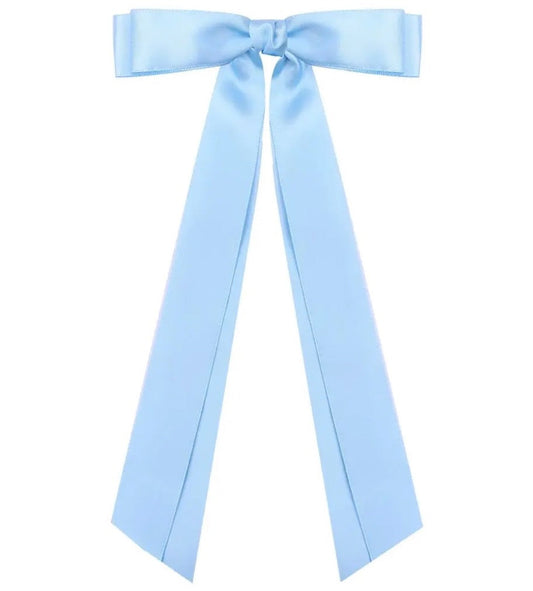 Take a Bow Light Blue Satin Hair Bow - ETA 3/5 **FINAL SALE**