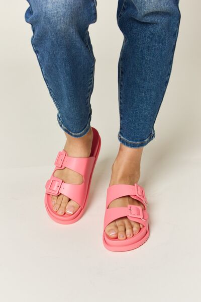 Buckle Up Double Strap Sandals