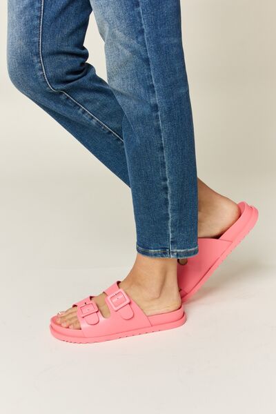 Buckle Up Double Strap Sandals