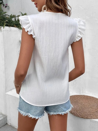 PREORDER- Ruffled V-Neck Tank