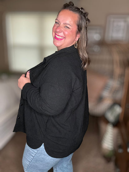 Come Rain or Shine Button Down Top
