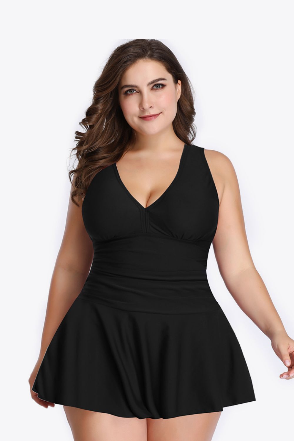 PREORDER: Plus Size Plunge Swim Dress