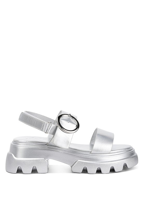 Look Out Metallic Chunky Sandals