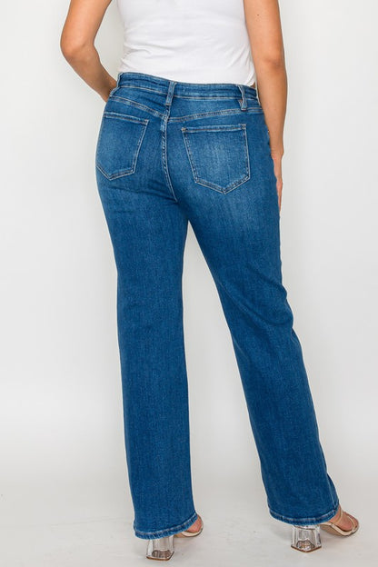 Whisker Chic High Rise Straight Jeans