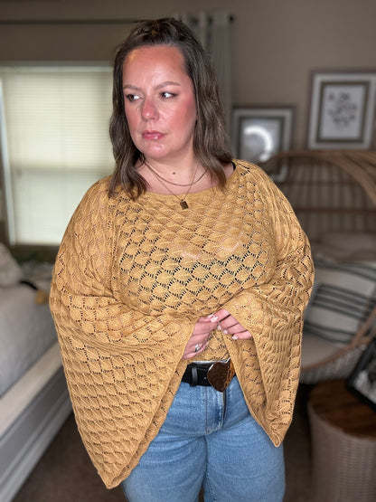 FALL COLORS FREE SPIRIT BELL SLEEVE TOP