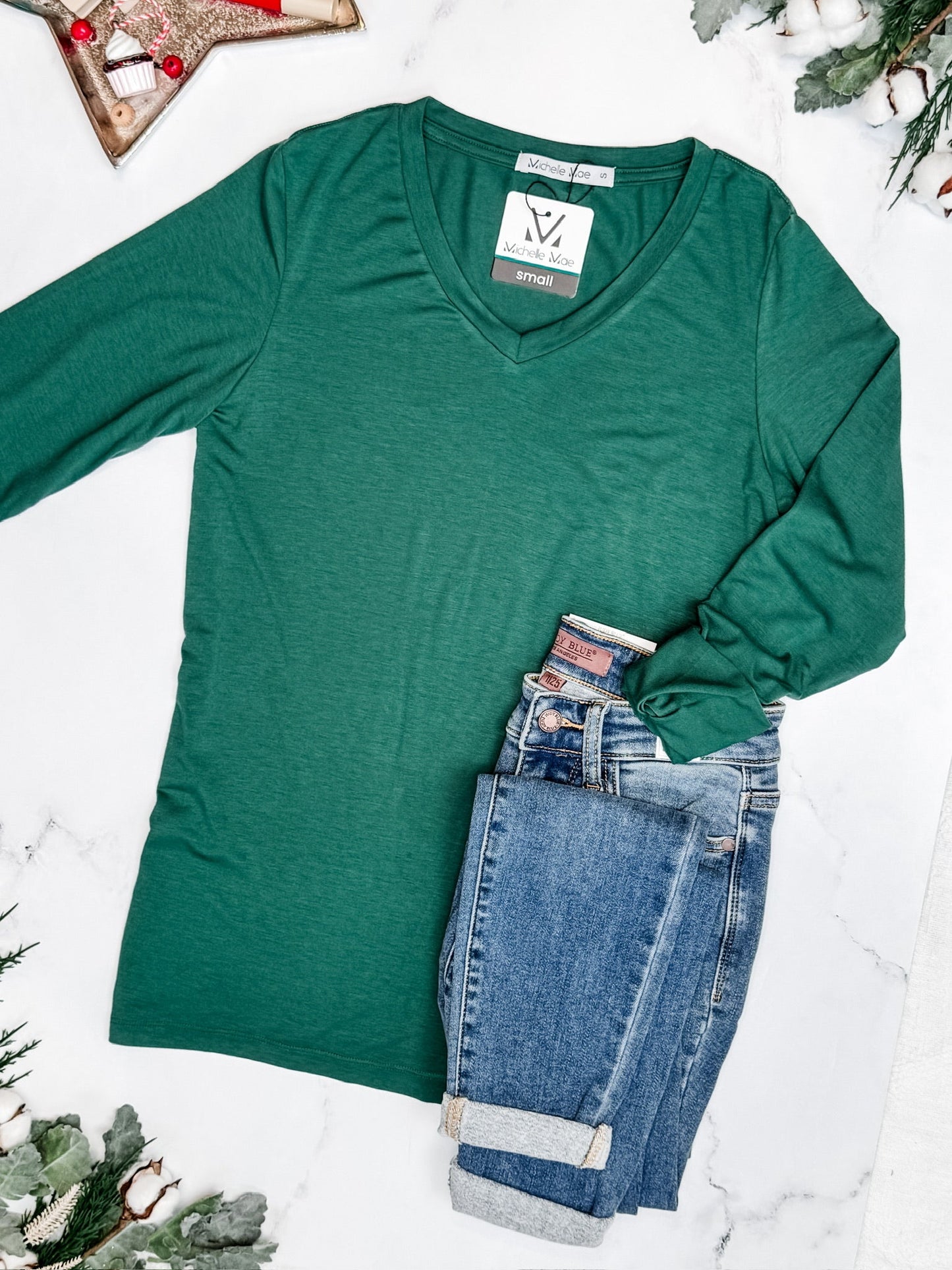 Michelle Mae Larissa Long Sleeve - Forest Green
