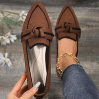 PREORDER: Bow Contrast Trim Point Toe Loafers