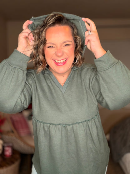 She's Not Wrong Hooded V-Neck Pullover