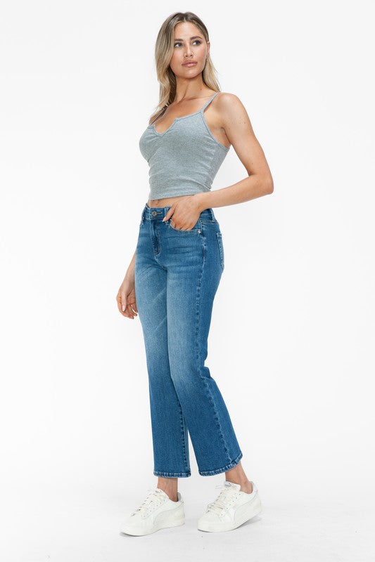 Purrfectly Polished Mid Rise Ankle Jeans