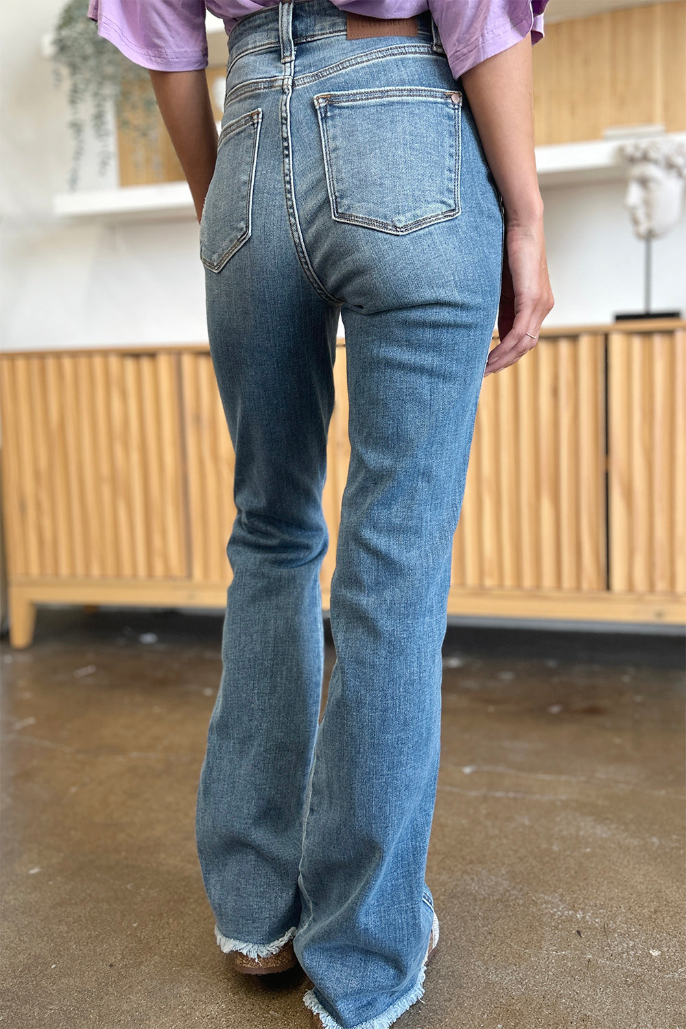 Anita's Raw Hem Bootcut Jeans