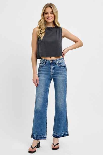 Edge & Elegance Raw Hem Bootcut Jeans