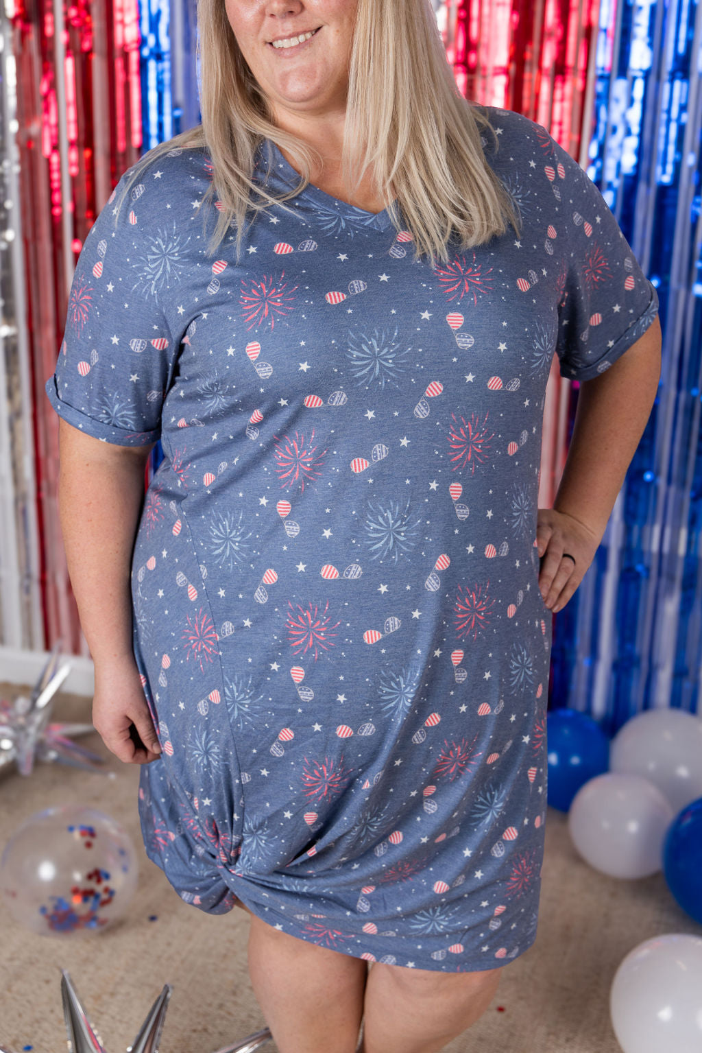 Michelle Mae Knot Dress - Aviators and Fireworks
