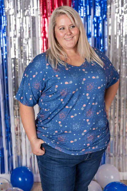 Michelle Mae Chloe Cozy Tee - Aviators and Fireworks