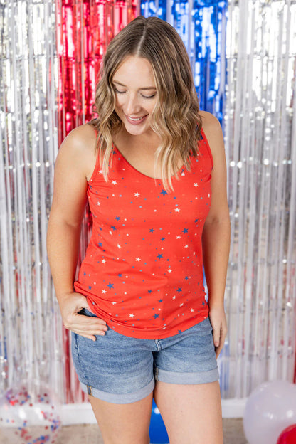 PREBOOK Michelle MaePoppy Tank - Red Liberty Stars