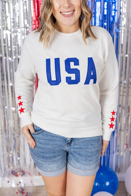 Michelle Mae USA Pullover - White