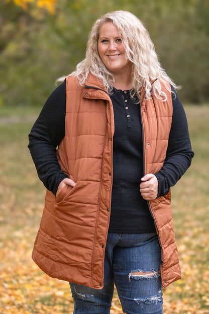 Michelle Mae Harlow Long Vest - Cinnamon