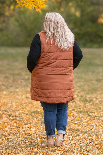 Michelle Mae Harlow Long Vest - Cinnamon