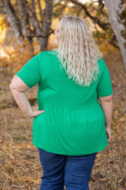 Michelle Mae Sarah Ruffle Short Sleeve - Green