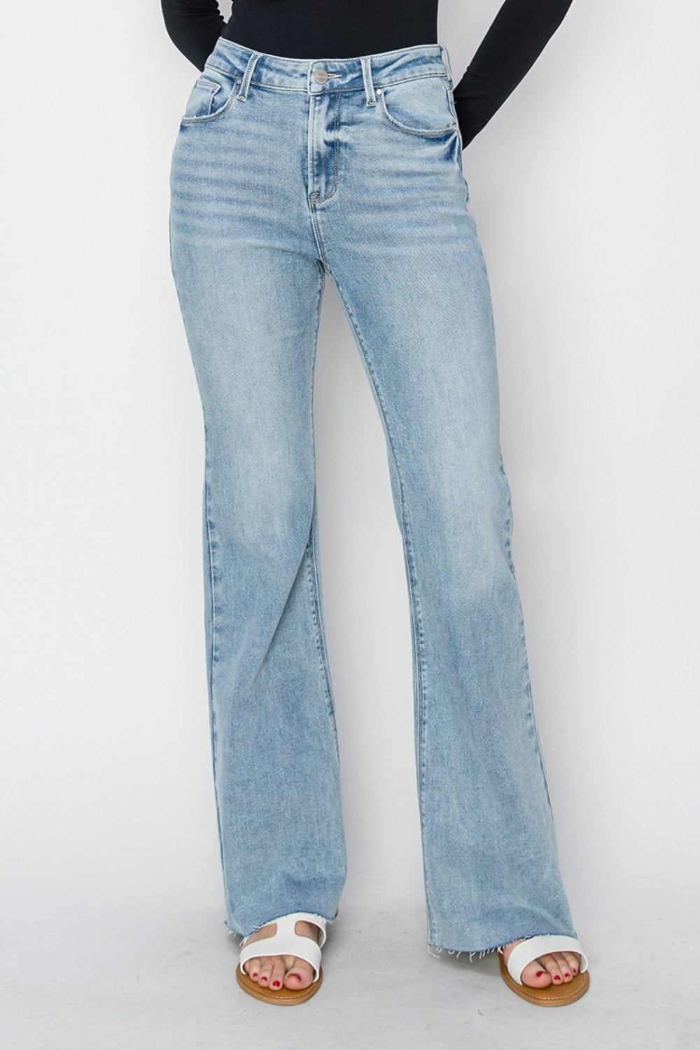 Creating Balance High Rise Raw Hem Bootcut Jeans