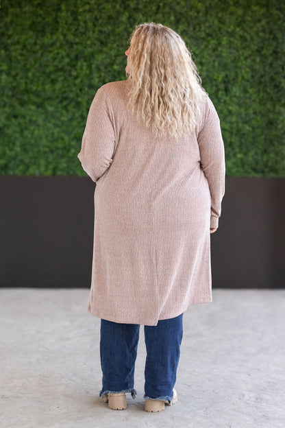 Michelle Mae Colbie Ribbed Cardigan - Neutral Pink