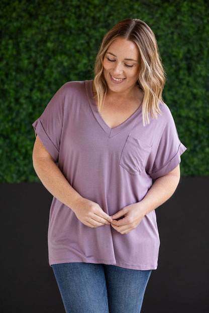 Michelle Mae Sierra Pocket Tops - Dusty Purple