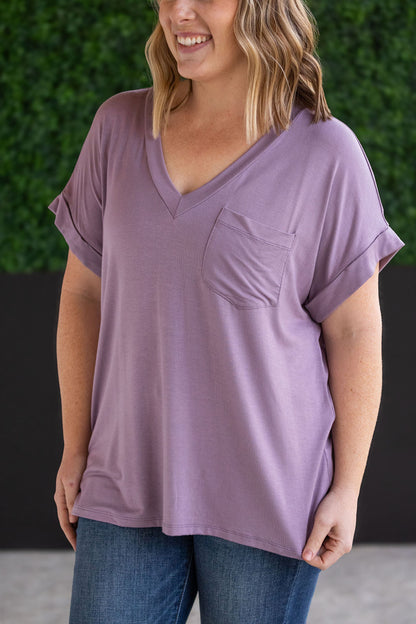 Michelle Mae Sierra Pocket Tops - Dusty Purple