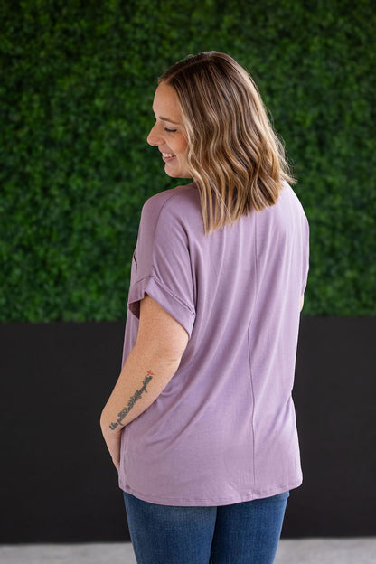 Michelle Mae Sierra Pocket Tops - Dusty Purple