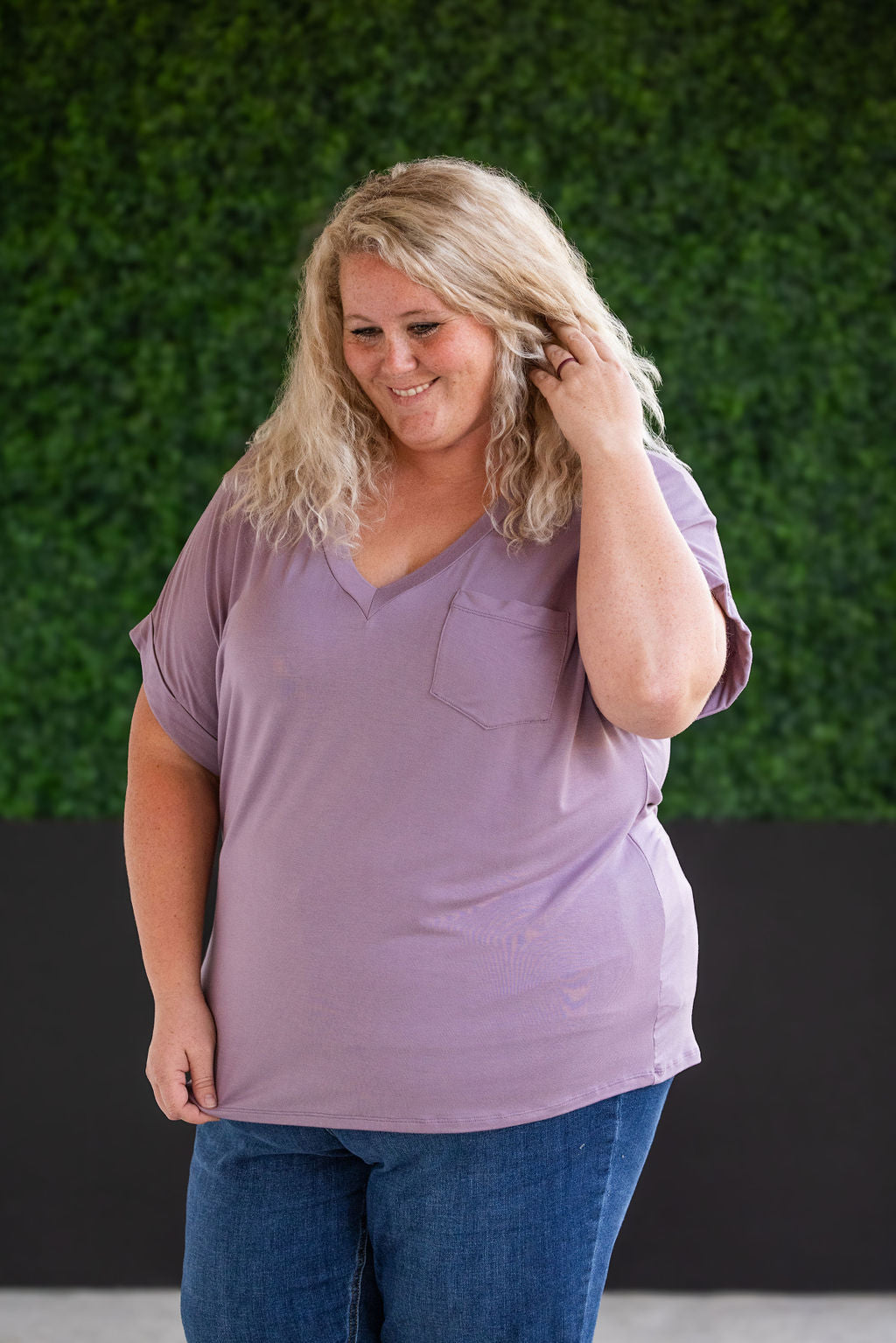 Michelle Mae Sierra Pocket Tops - Dusty Purple