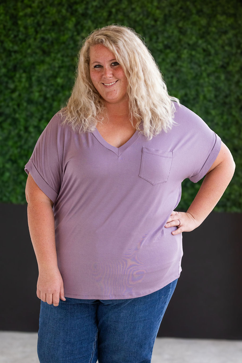 Michelle Mae Sierra Pocket Tops - Dusty Purple