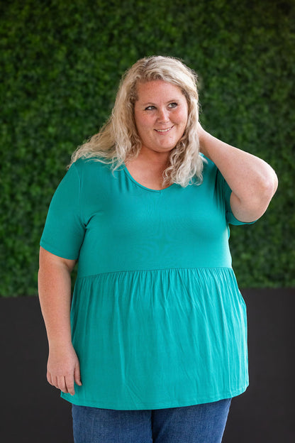 Michelle Mae Sarah Ruffle Short Sleeve - Teal