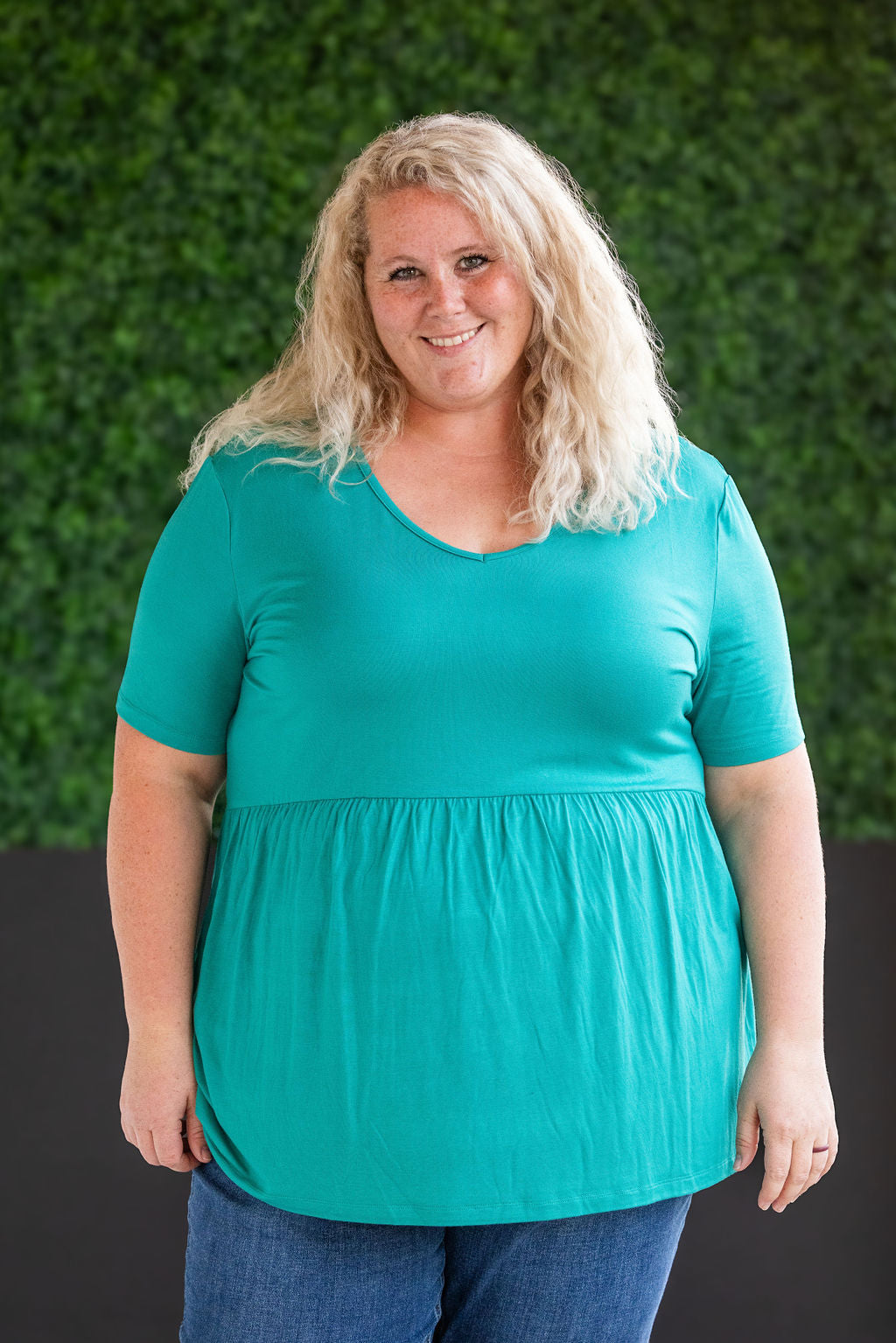 Michelle Mae Sarah Ruffle Short Sleeve - Teal