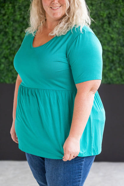 Michelle Mae Sarah Ruffle Short Sleeve - Teal