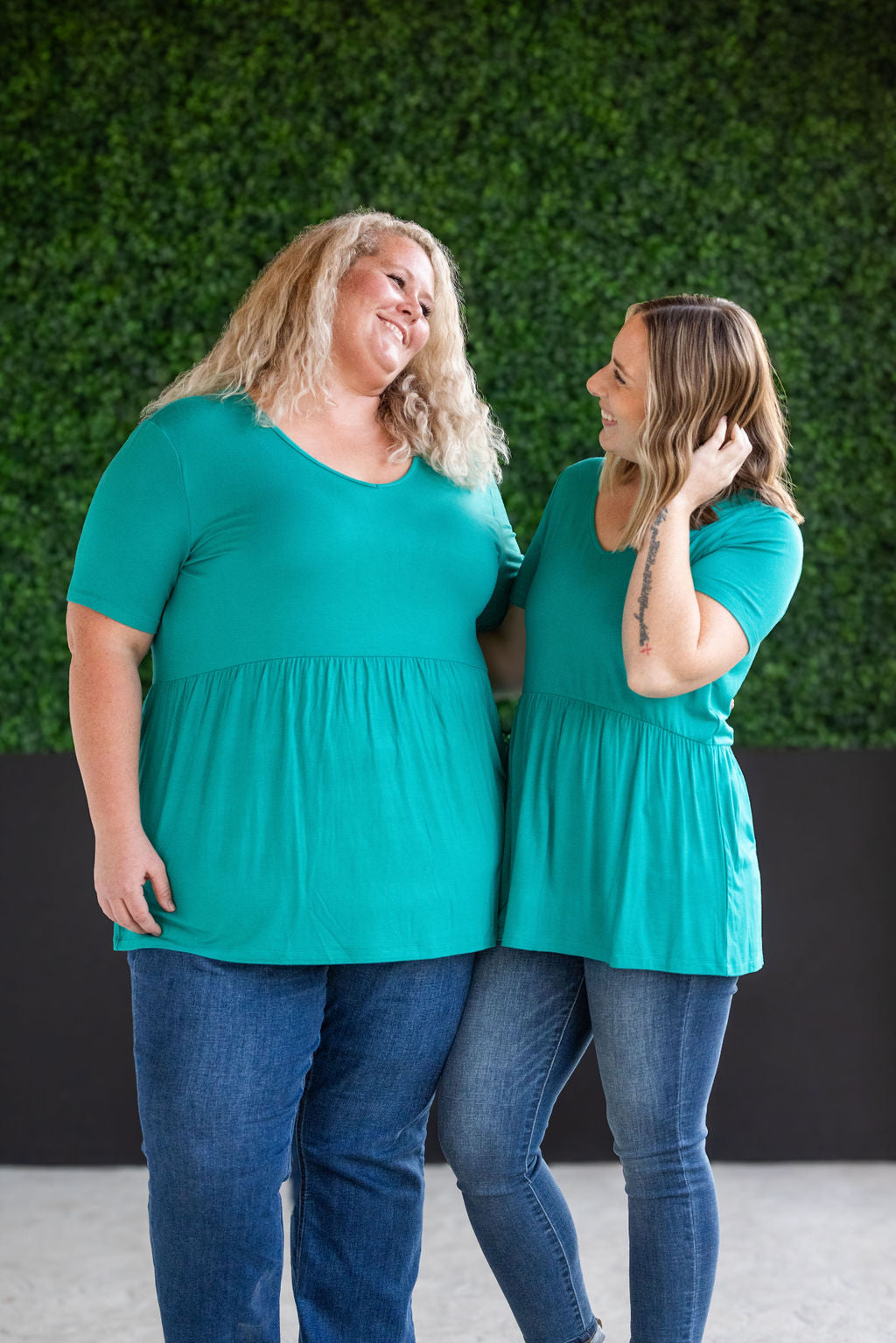 Michelle Mae Sarah Ruffle Short Sleeve - Teal