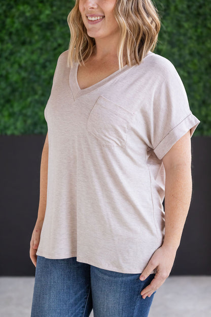 Michelle Mae Sierra Pocket Tops - Oatmeal