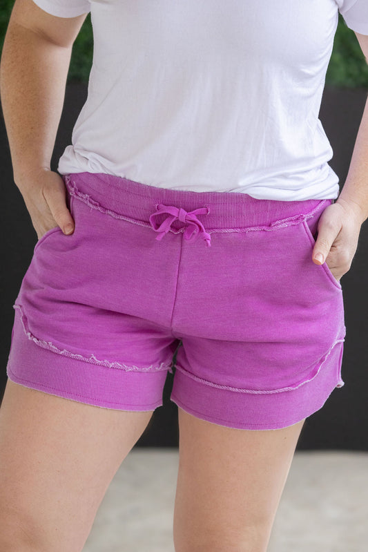 Michelle Mae French Terry Stevie Shorts - Vivid Orchid