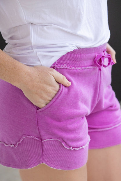 Michelle Mae French Terry Stevie Shorts - Vivid Orchid