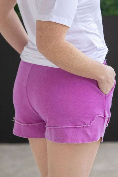 Michelle Mae French Terry Stevie Shorts - Vivid Orchid