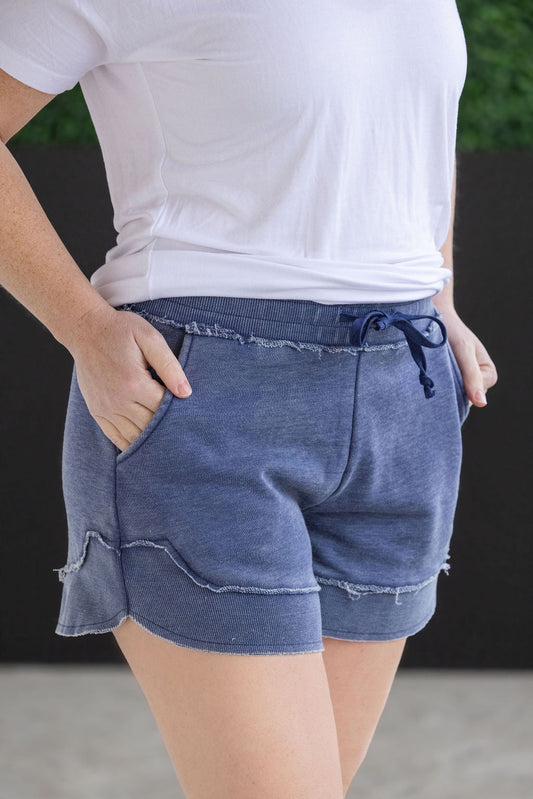 Michelle Mae French Terry Stevie Shorts - Nautical Navy