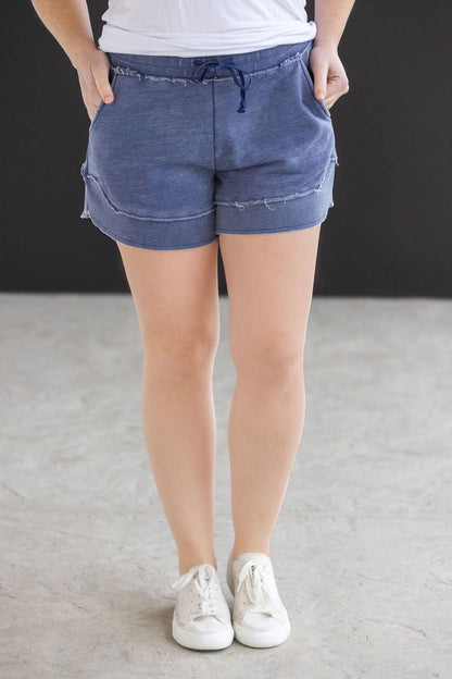 Michelle Mae French Terry Stevie Shorts - Nautical Navy