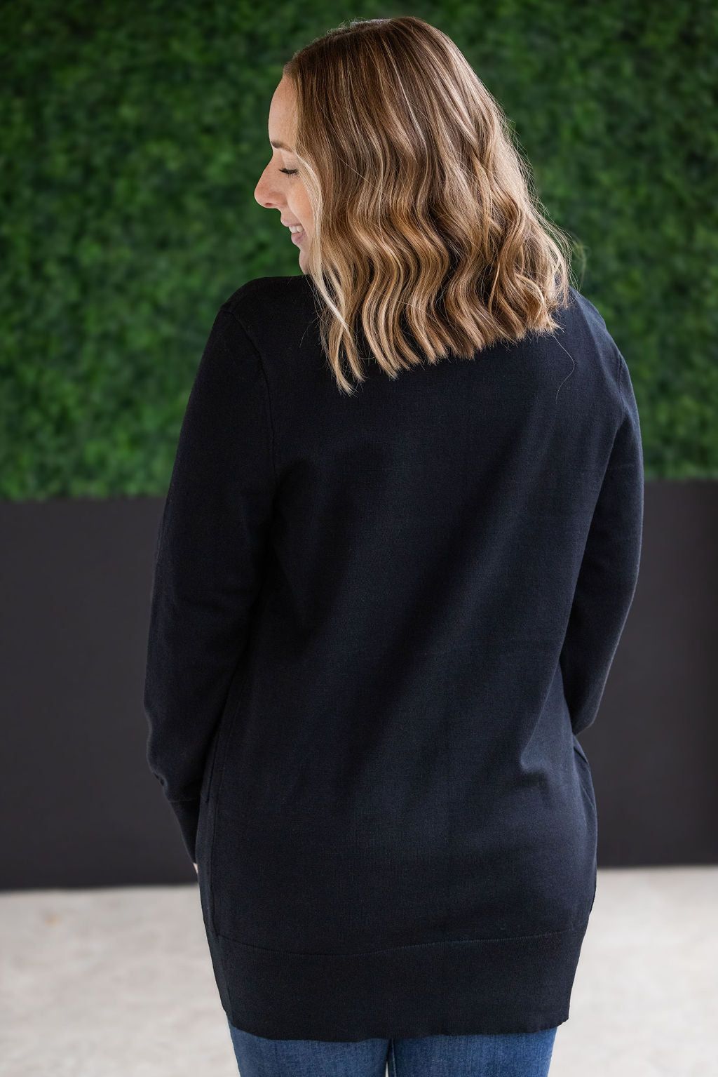 Michelle Mae High Pocket Cardigan - Black FINAL SALE