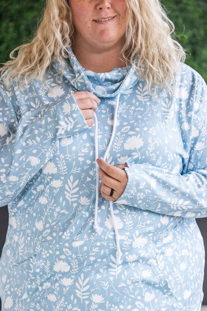 Michelle Mae Soft Funnel Neck - Dreamy Meadows Blue