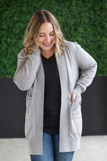 Michelle Mae High Pocket Cardigan - Grey FINAL SALE