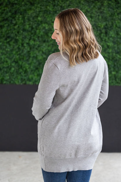 Michelle Mae High Pocket Cardigan - Grey FINAL SALE