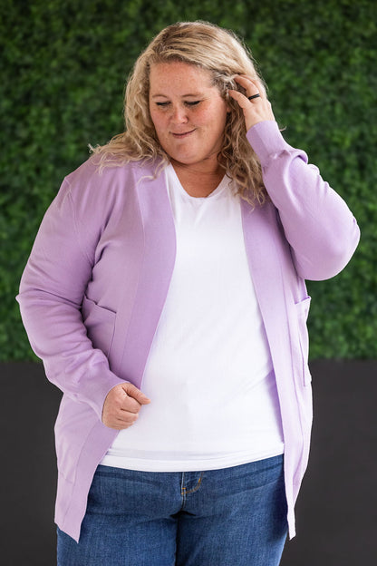 Michelle Mae High Pocket Cardigan - Lavender FINAL SALE