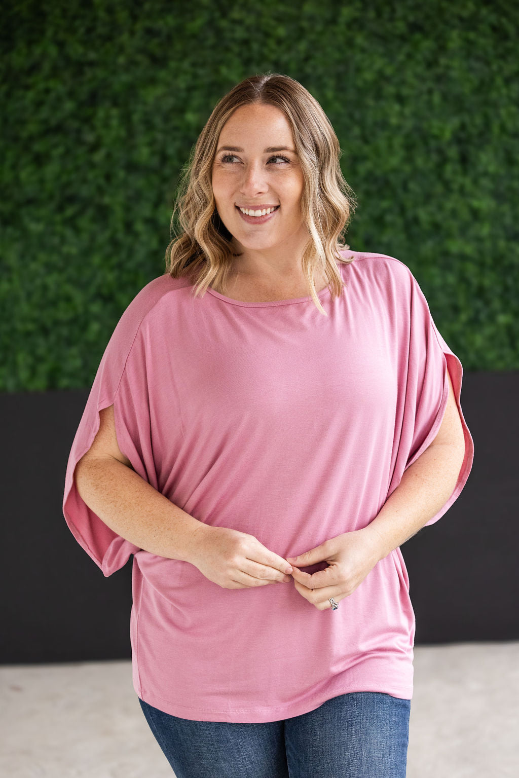 Michelle Mae Darcy Dolman Top - Rose