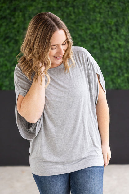 Michelle Mae Darcy Dolman Top - Light Grey